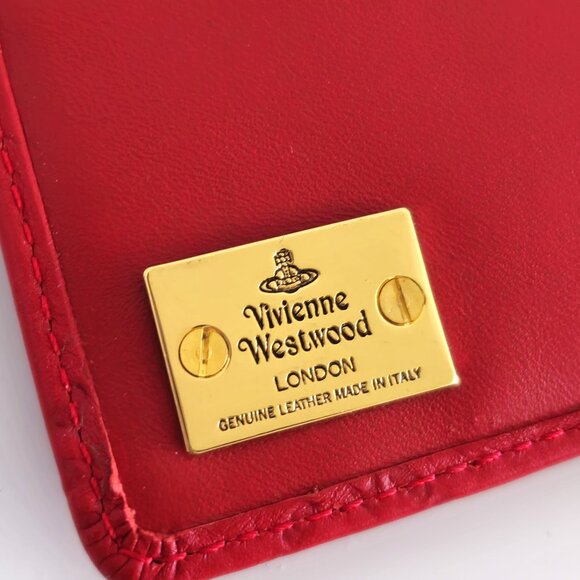 NWOT Vivienne Westwood Genuine Italian Leather Wallet - Red - Picture 5 of 5